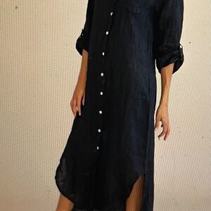 Italian Black Linen Dress from Nati Boutique in Venice, CA
